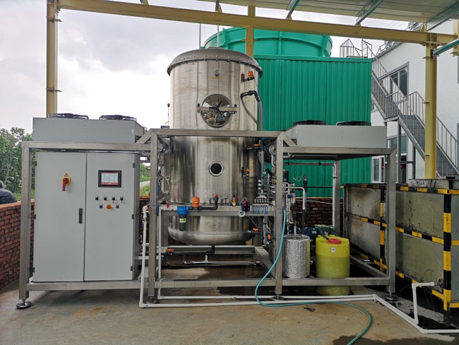 山东潍坊热泵低温蒸发器拉丝润滑废液案例
